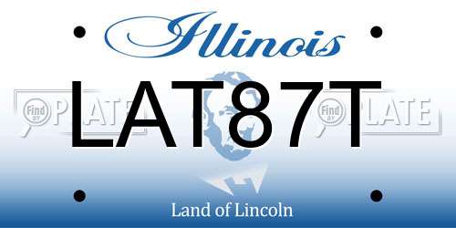 LAT87T Illinois License Plate