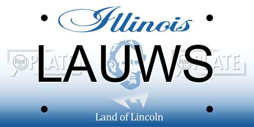 LAUWS Illinois License Plate