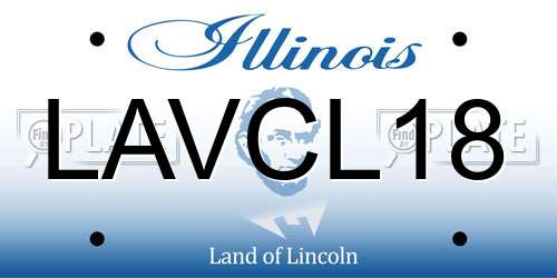 LAVCL18 Illinois License Plate