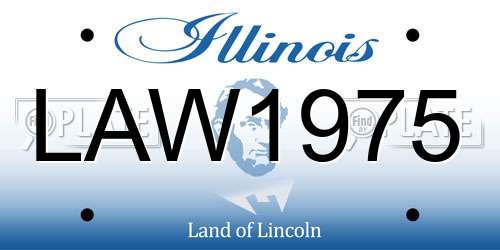 LAW1975 Illinois License Plate