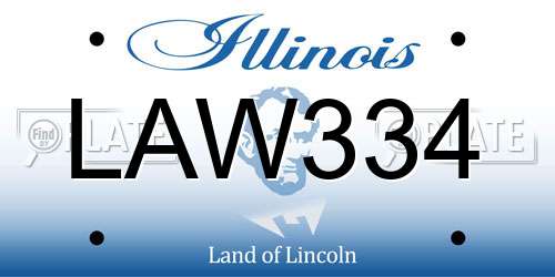 LAW334 Illinois License Plate
