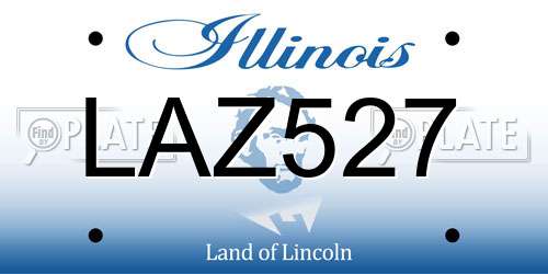 LAZ527 Illinois License Plate