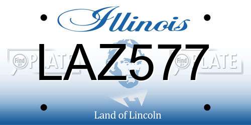 LAZ577 Illinois License Plate