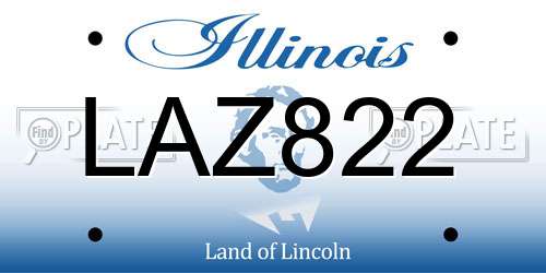LAZ822 Illinois License Plate