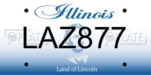LAZ877 Illinois License Plate