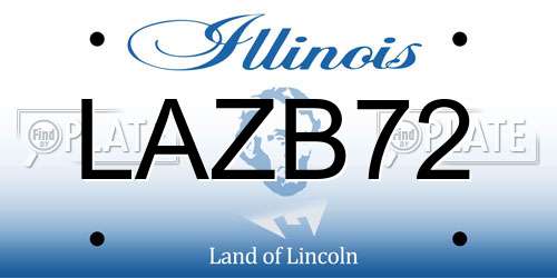 LAZB72 Illinois License Plate