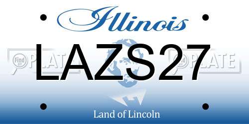 LAZS27 Illinois License Plate