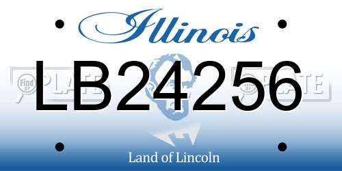 LB24256 Illinois License Plate