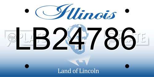 LB24786 Illinois License Plate