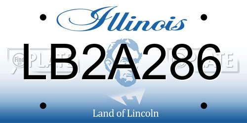 LB2A286 Illinois License Plate