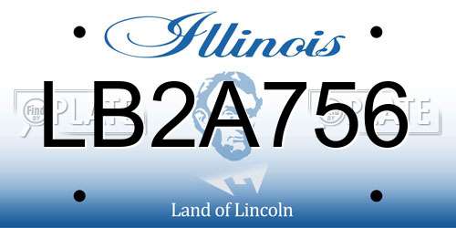 LB2A756 Illinois License Plate