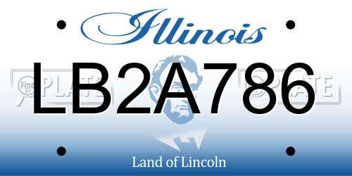 LB2A786 Illinois License Plate