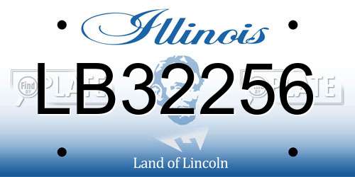LB32256 Illinois License Plate