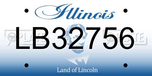 LB32756 Illinois License Plate