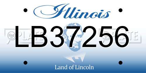 LB37256 Illinois License Plate