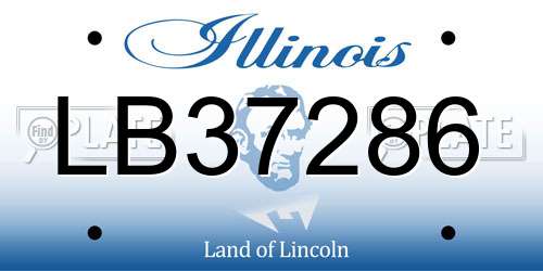 LB37286 Illinois License Plate