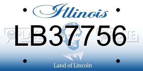 LB37756 Illinois License Plate