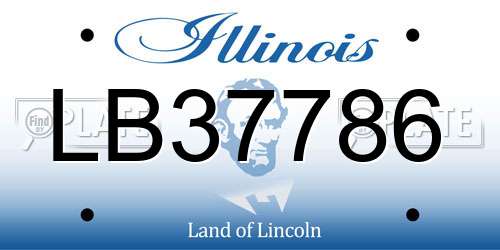 LB37786 Illinois License Plate
