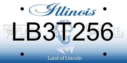 LB3T256 Illinois License Plate