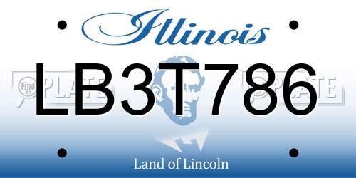 LB3T786 Illinois License Plate
