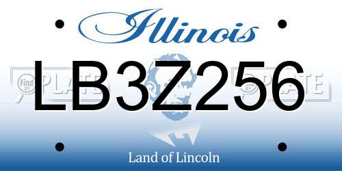 LB3Z256 Illinois License Plate