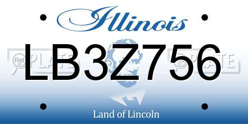 LB3Z756 Illinois License Plate