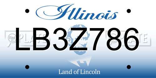 LB3Z786 Illinois License Plate