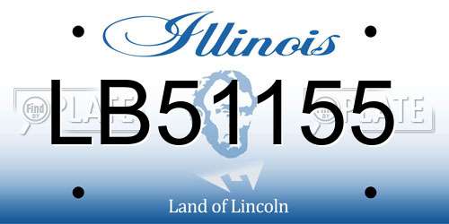 LB51155 Illinois License Plate