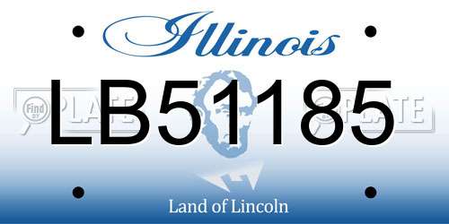 LB51185 Illinois License Plate