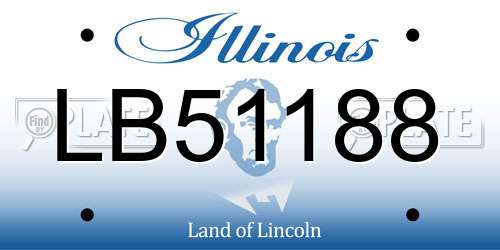 LB51188 Illinois License Plate