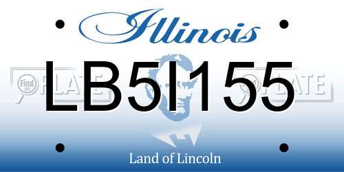 LB5I155 Illinois License Plate