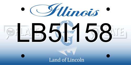 LB5I158 Illinois License Plate