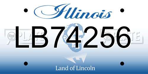 LB74256 Illinois License Plate