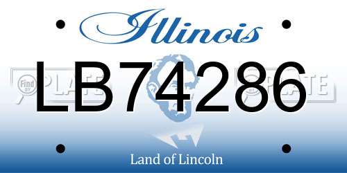 LB74286 Illinois License Plate