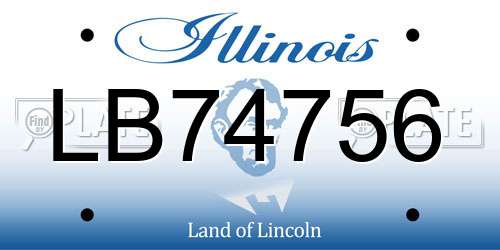 LB74756 Illinois License Plate