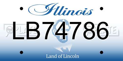 LB74786 Illinois License Plate