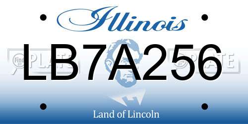 LB7A256 Illinois License Plate
