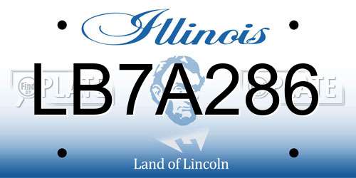 LB7A286 Illinois License Plate
