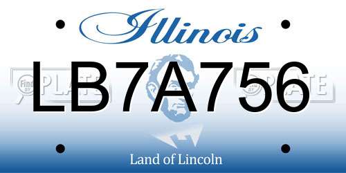 LB7A756 Illinois License Plate
