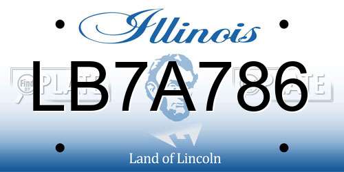 LB7A786 Illinois License Plate