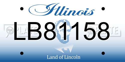 LB81158 Illinois License Plate
