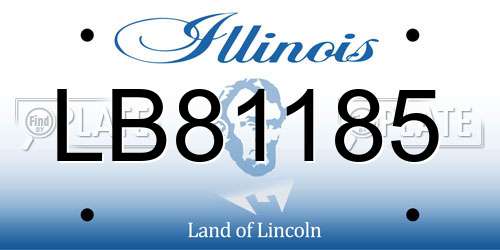 LB81185 Illinois License Plate