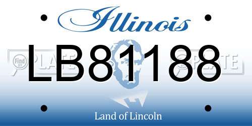 LB81188 Illinois License Plate