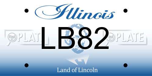 LB82 Illinois License Plate