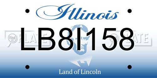LB8I158 Illinois License Plate