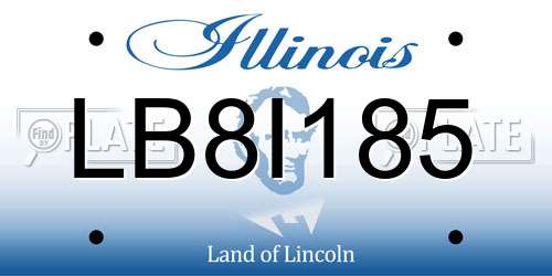 LB8I185 Illinois License Plate