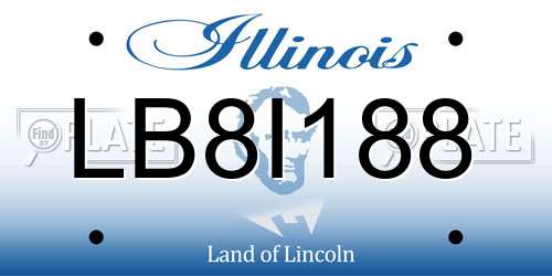 LB8I188 Illinois License Plate