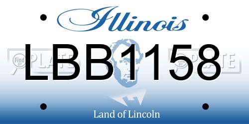 LBB1158 Illinois License Plate