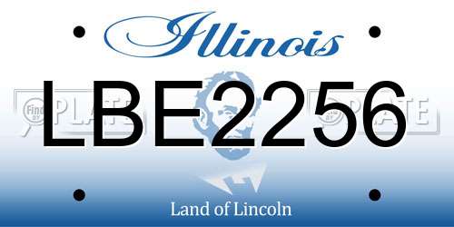 LBE2256 Illinois License Plate