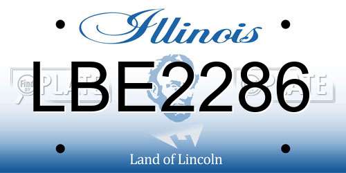 LBE2286 Illinois License Plate